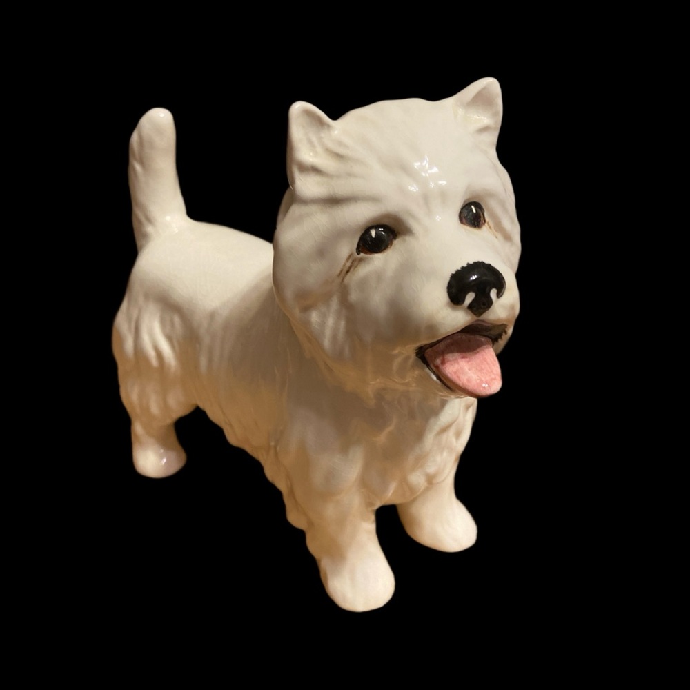 Vintage Ceramic Westie Dog Figurine - White